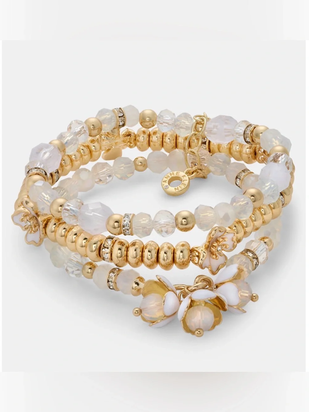 🌟🌟 Anne Klein Flower Charm Bead Bracelet